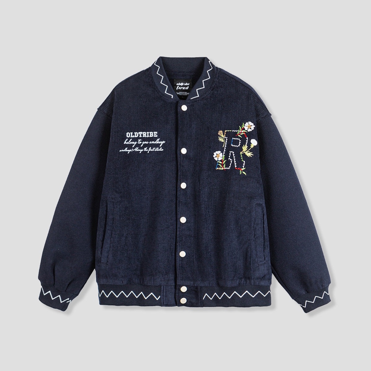 フローラルレタリング コーデュロイジャケット