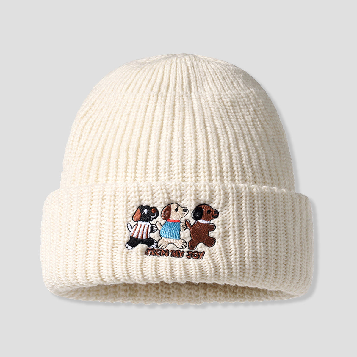 2962　ハッピー パピー刺繍 ニットキャップ – RakuInk