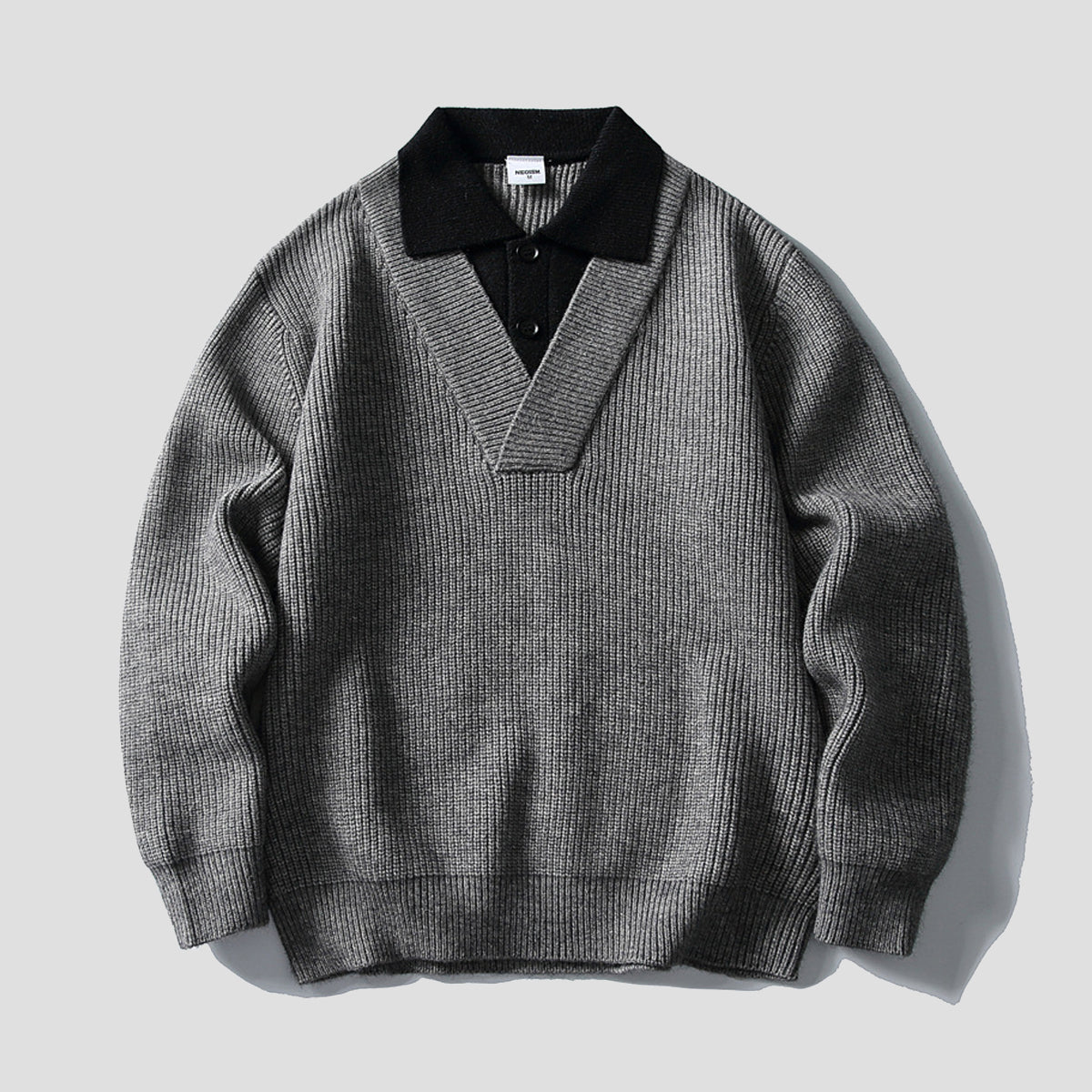 カラーレイヤード ニットポロTシャツ