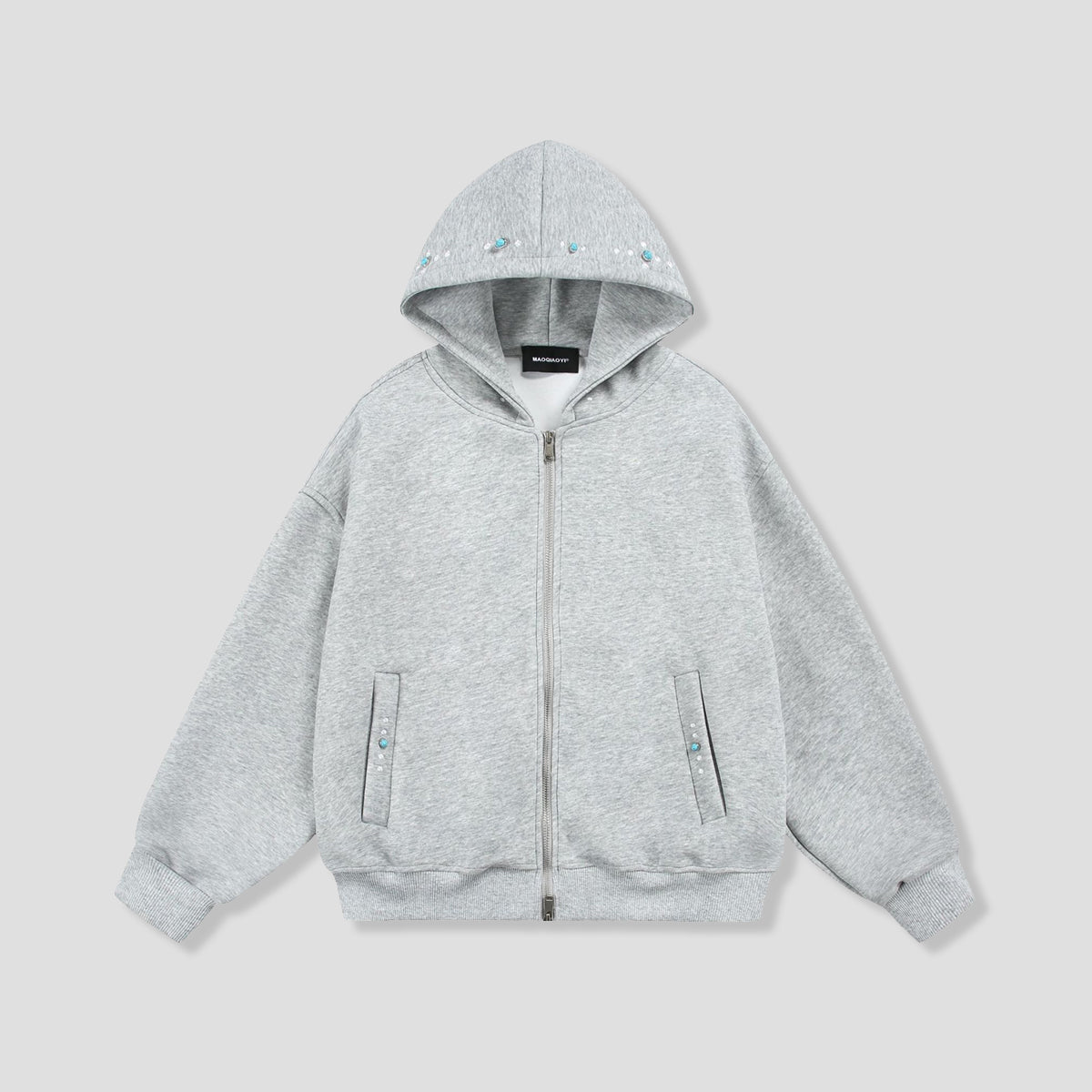 ターコイズスタッズ ショートフーディ