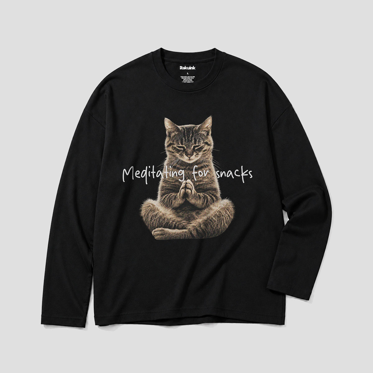 【予約】おやつ瞑想キャット ロングスリーブTシャツ