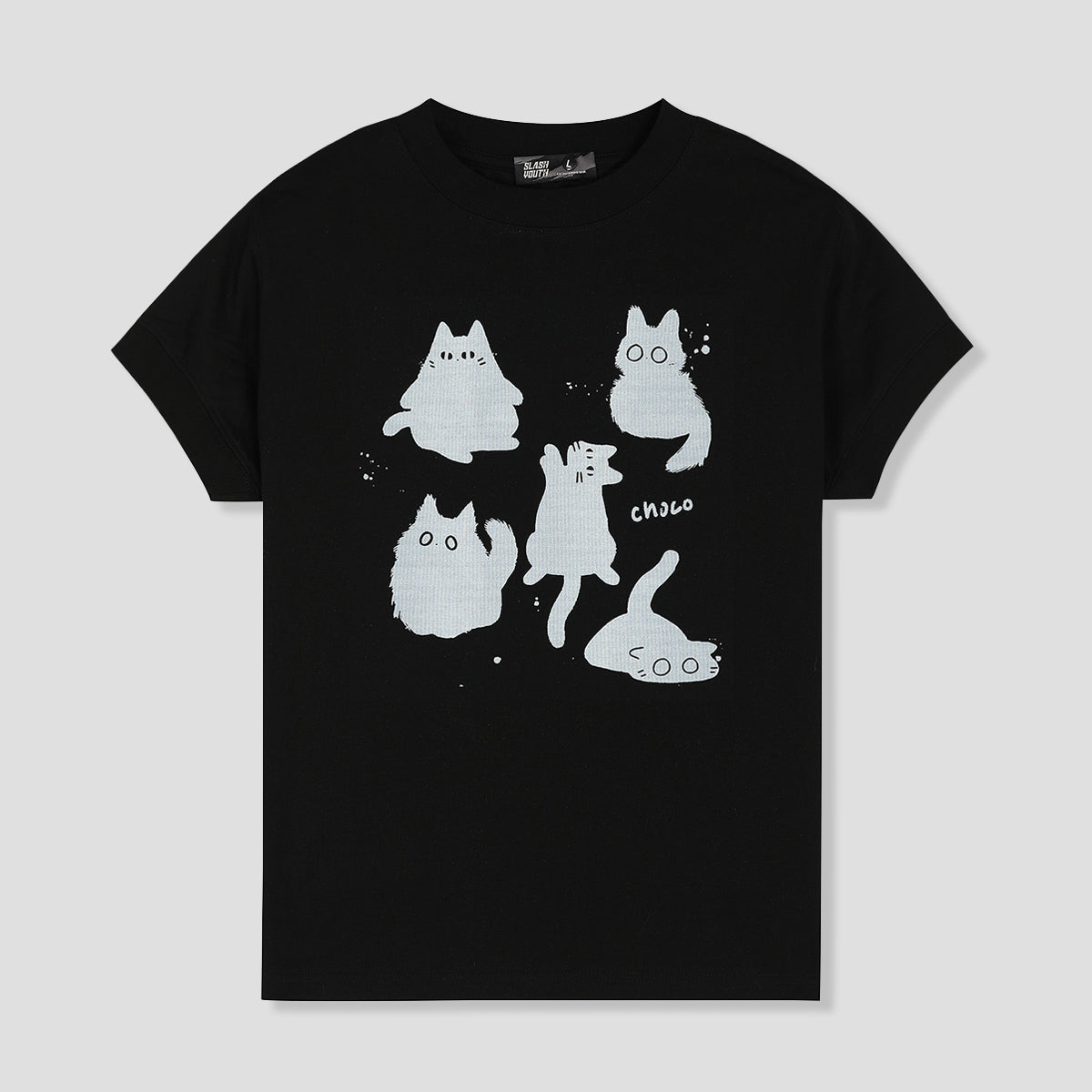 WOMEN｜キャップスリーブゆる猫Tシャツ