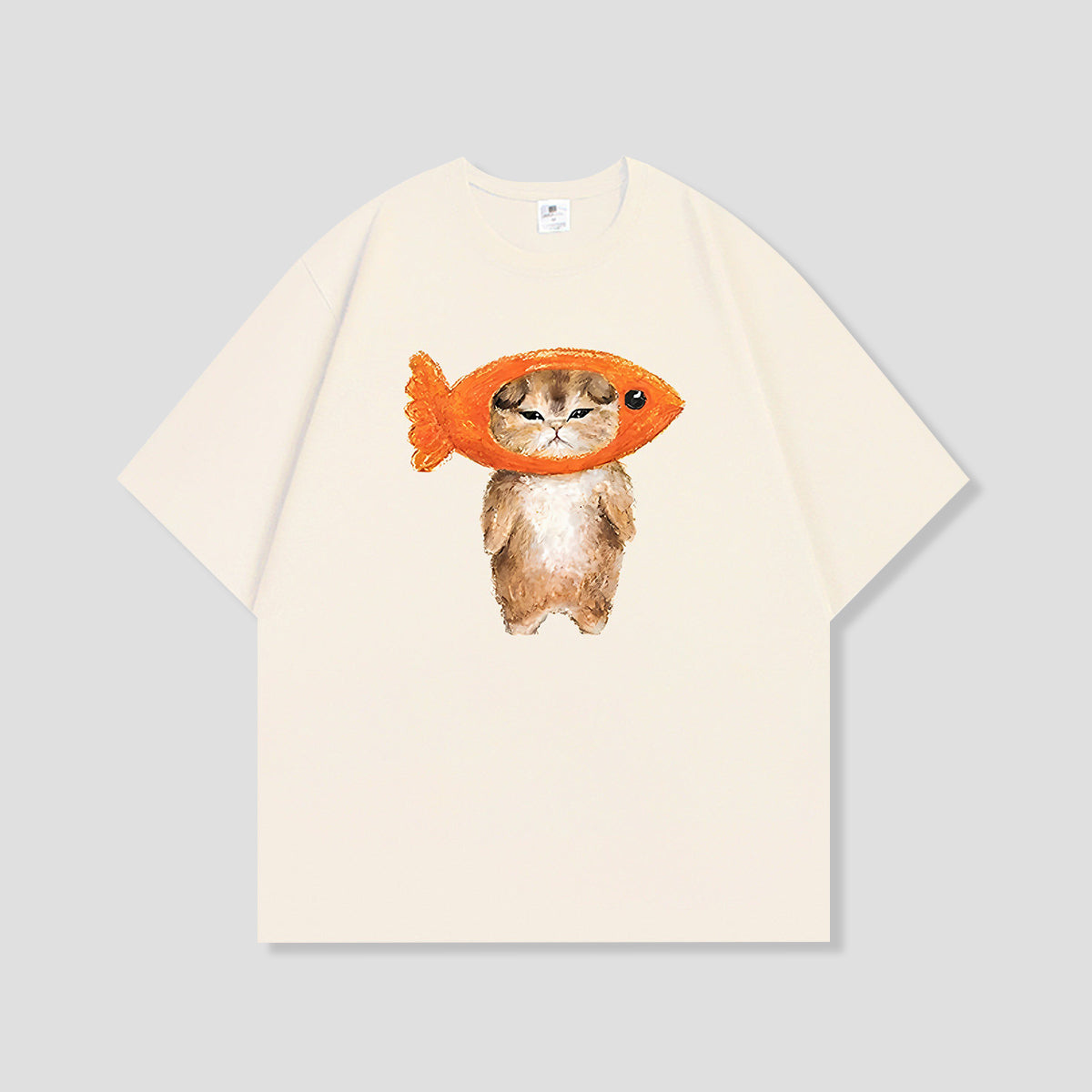 おさかなフェイスキャット グラフィックTシャツ