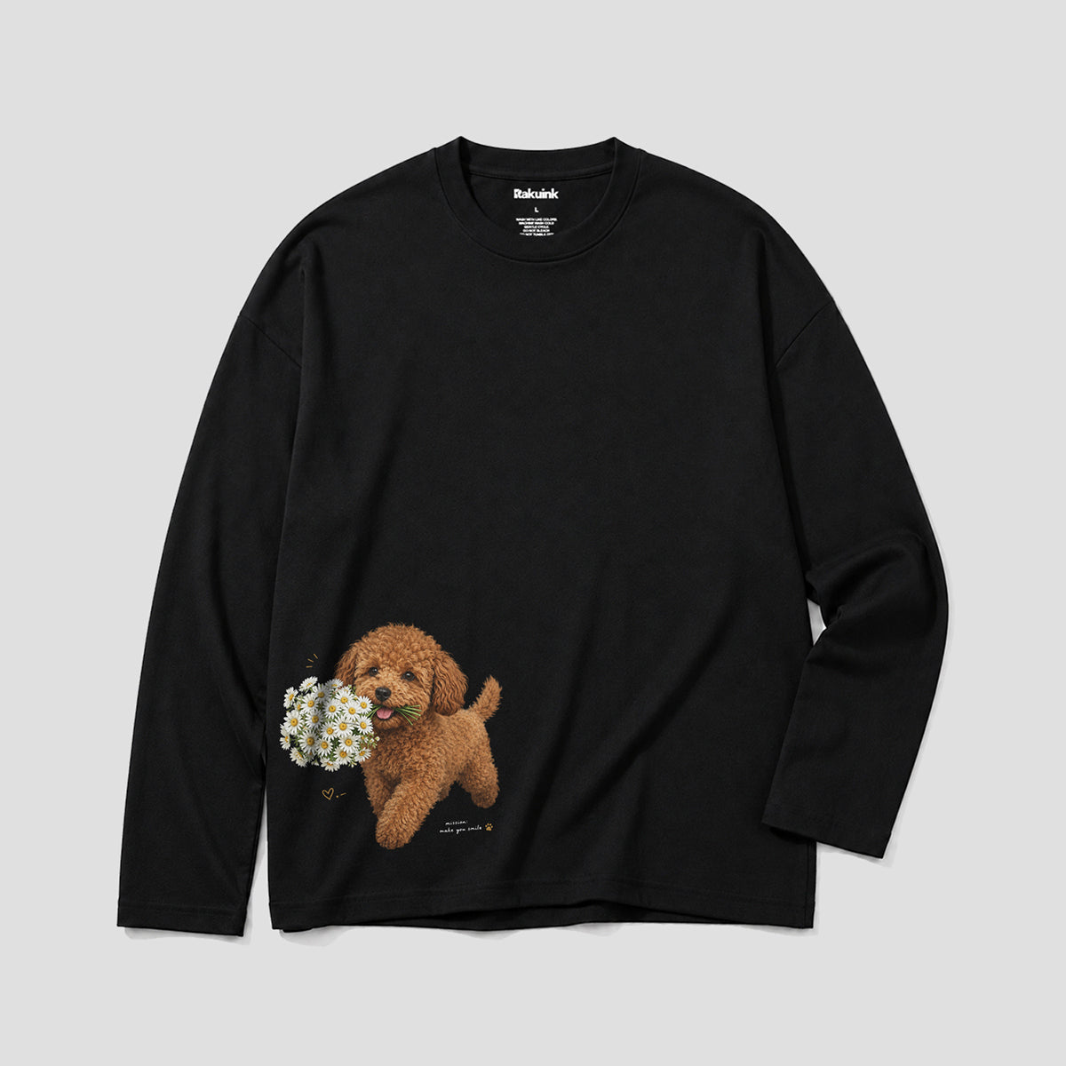【予約】花束プードル グラフィック ロングスリーブTシャツ