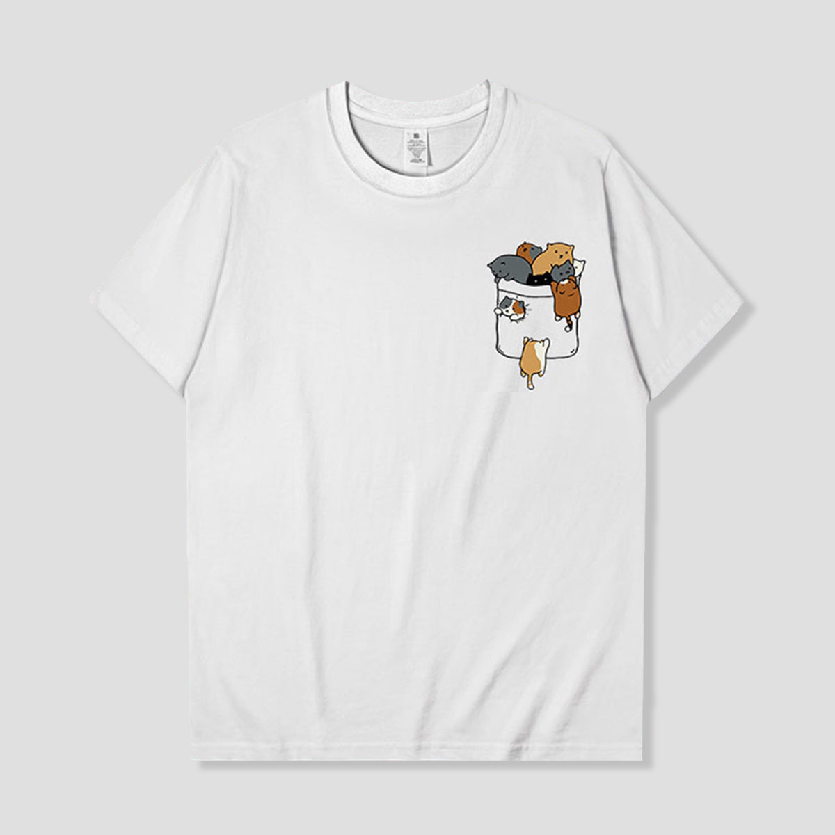 ポケットからこんにちは｜ねこだまりTシャツ