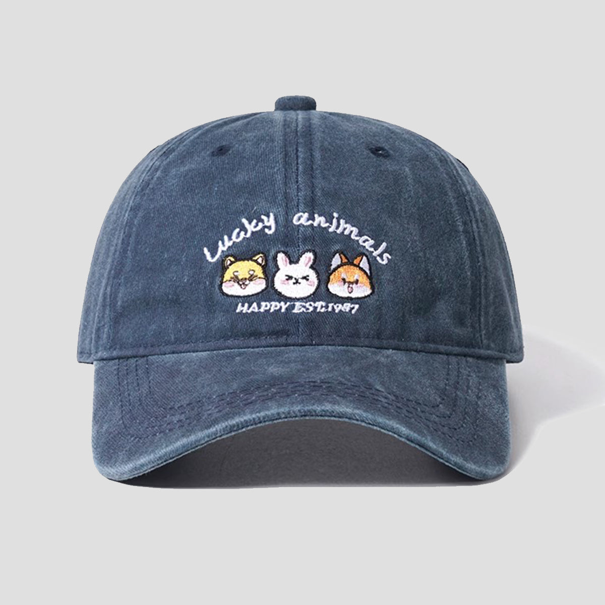 Lucky Animals｜ヴィンテージウォッシュ 刺繍入りキャップ