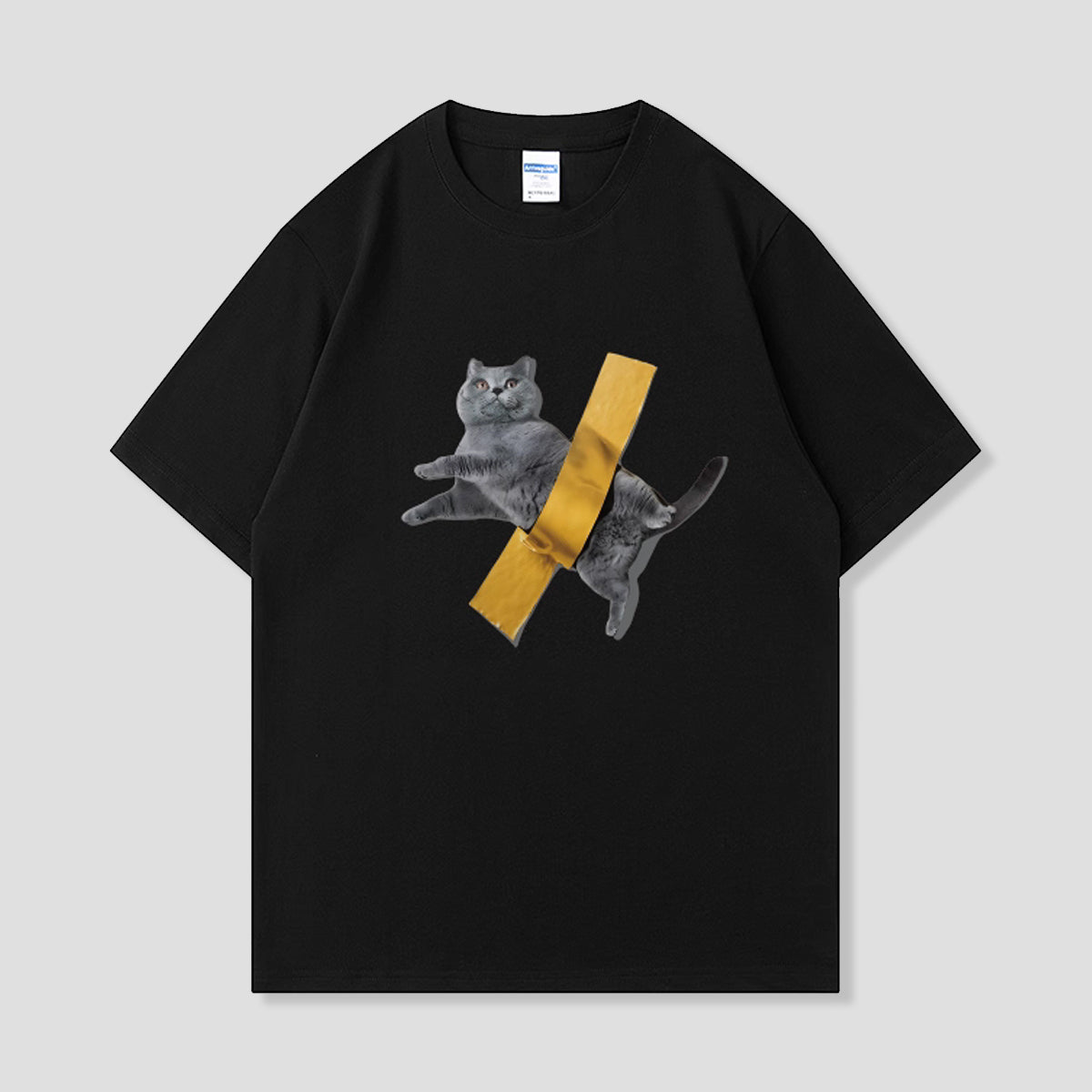 テープぐるぐるネコTシャツ