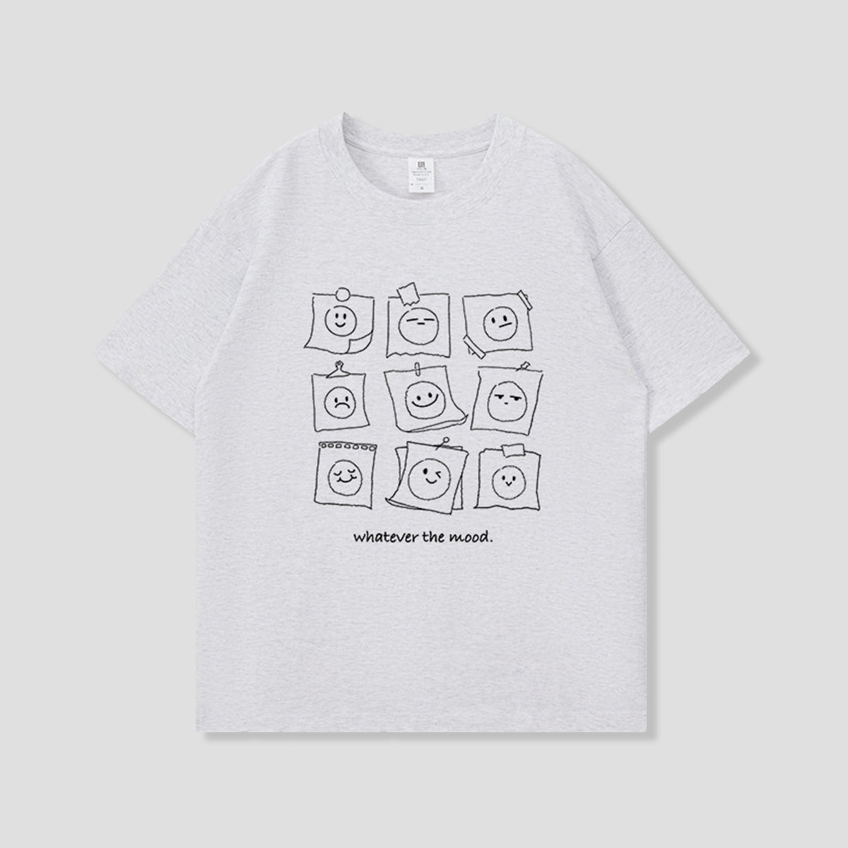 気分フリー 手描きフェイス9コマ Tシャツ