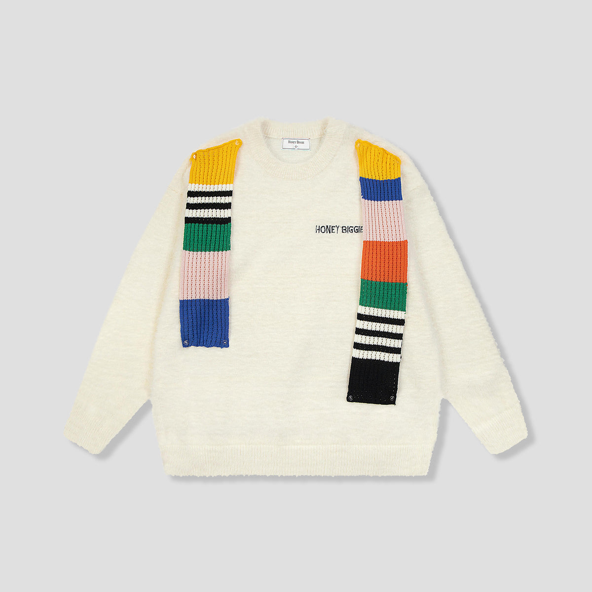 レインボースカーフデザイン ニット