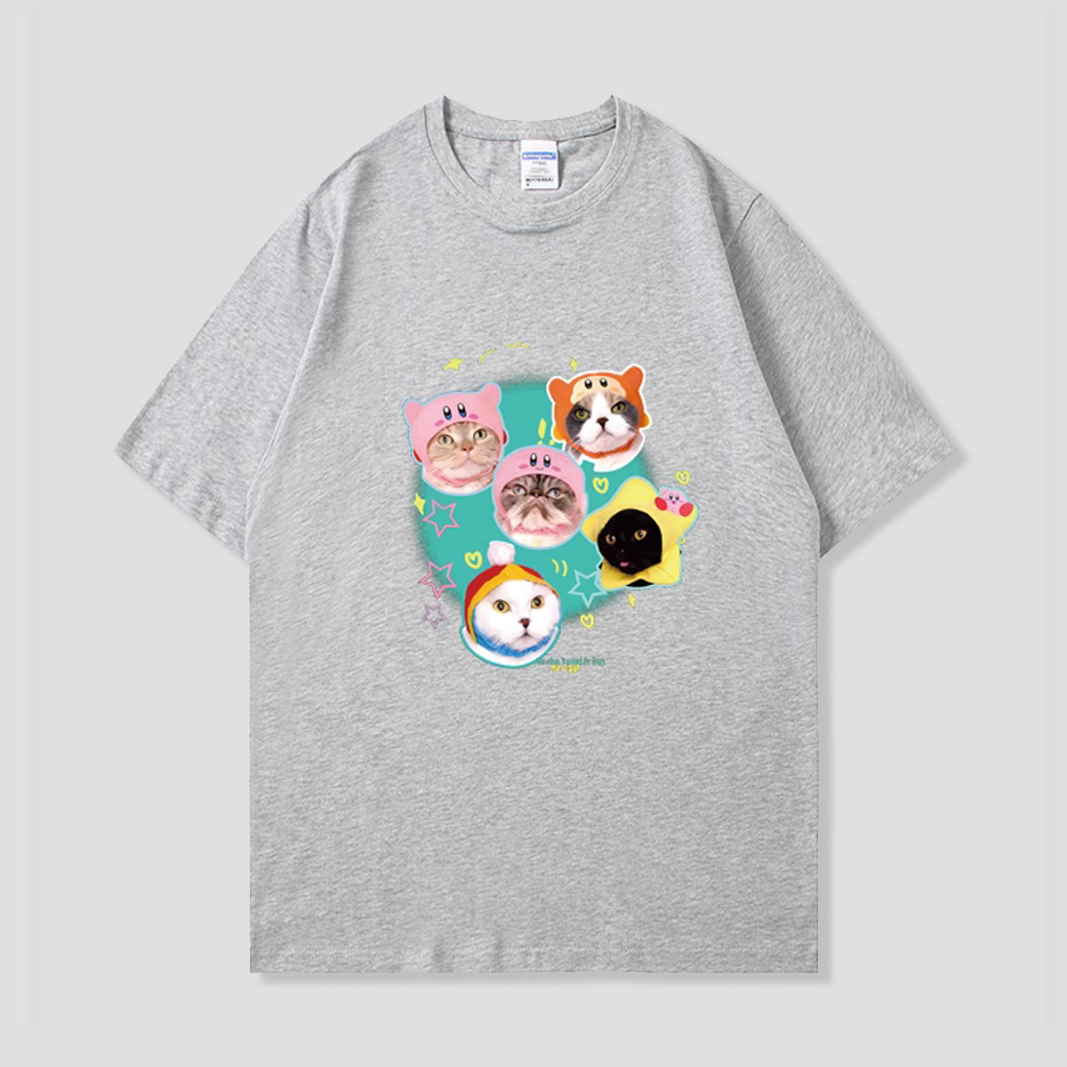 カラフルキャットの魔法Tシャツ