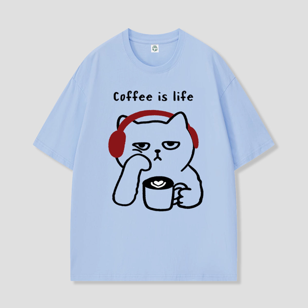 コーヒー命のネコTシャツ