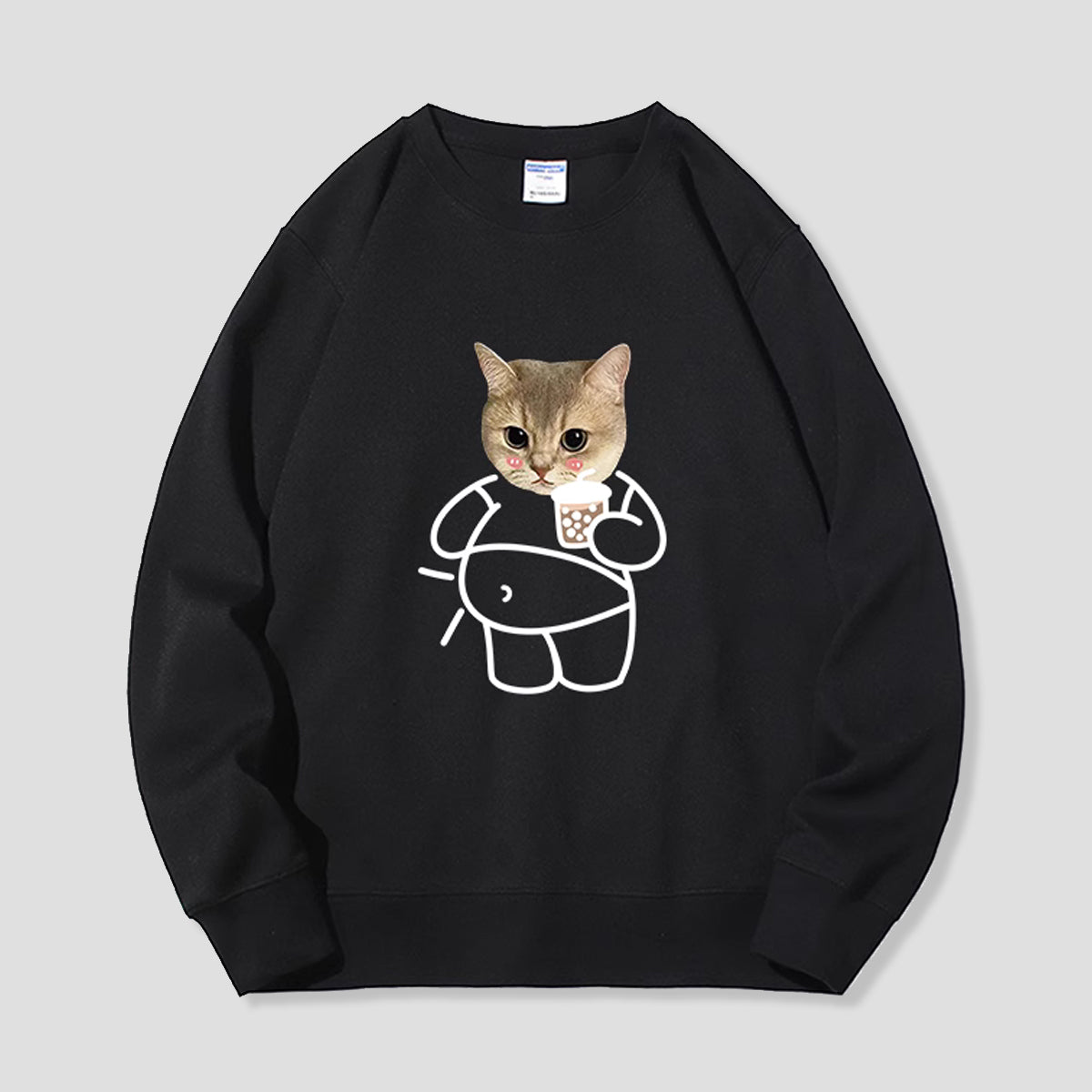 ねこ、タピる。スウェット