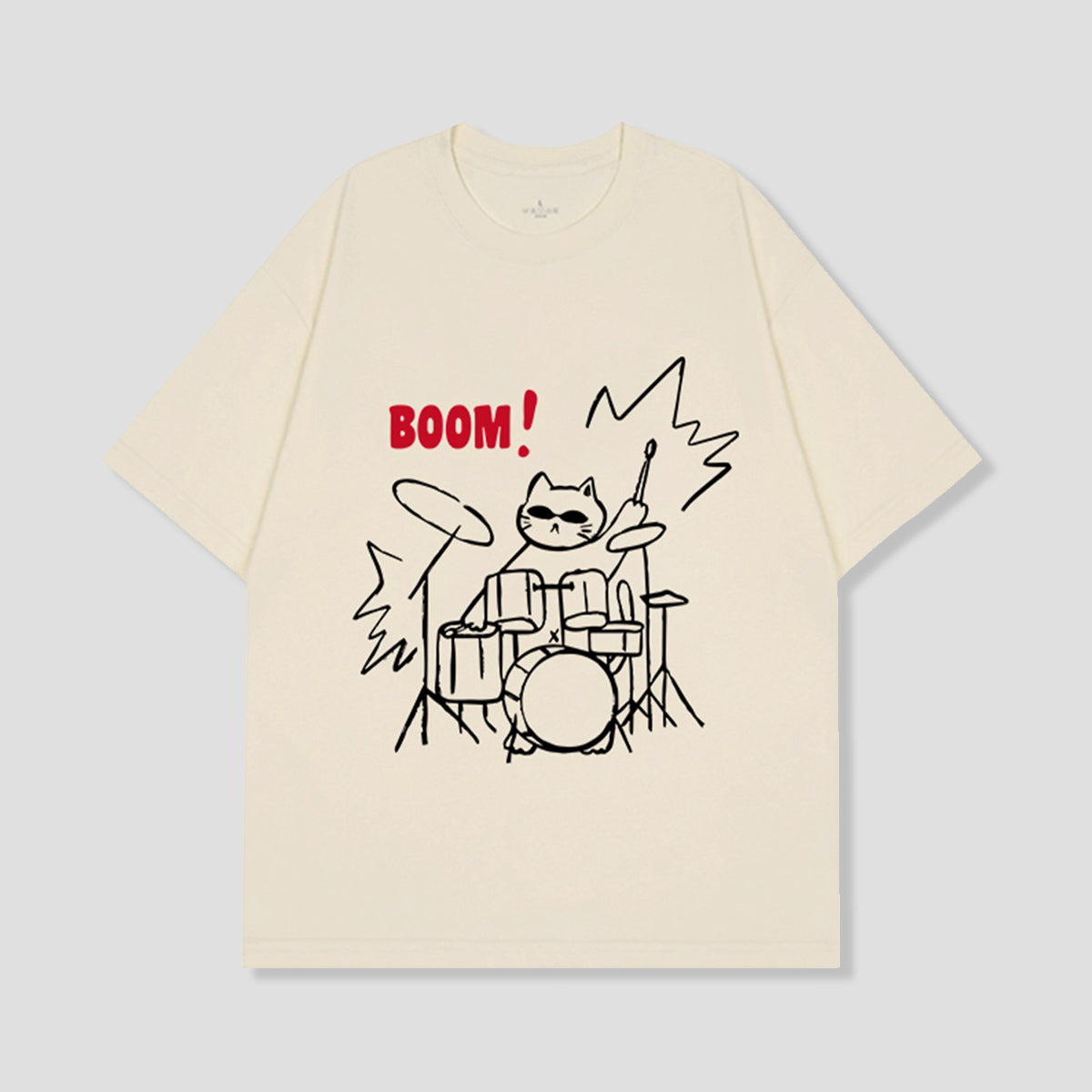 ロックキャット・ドラムTシャツ