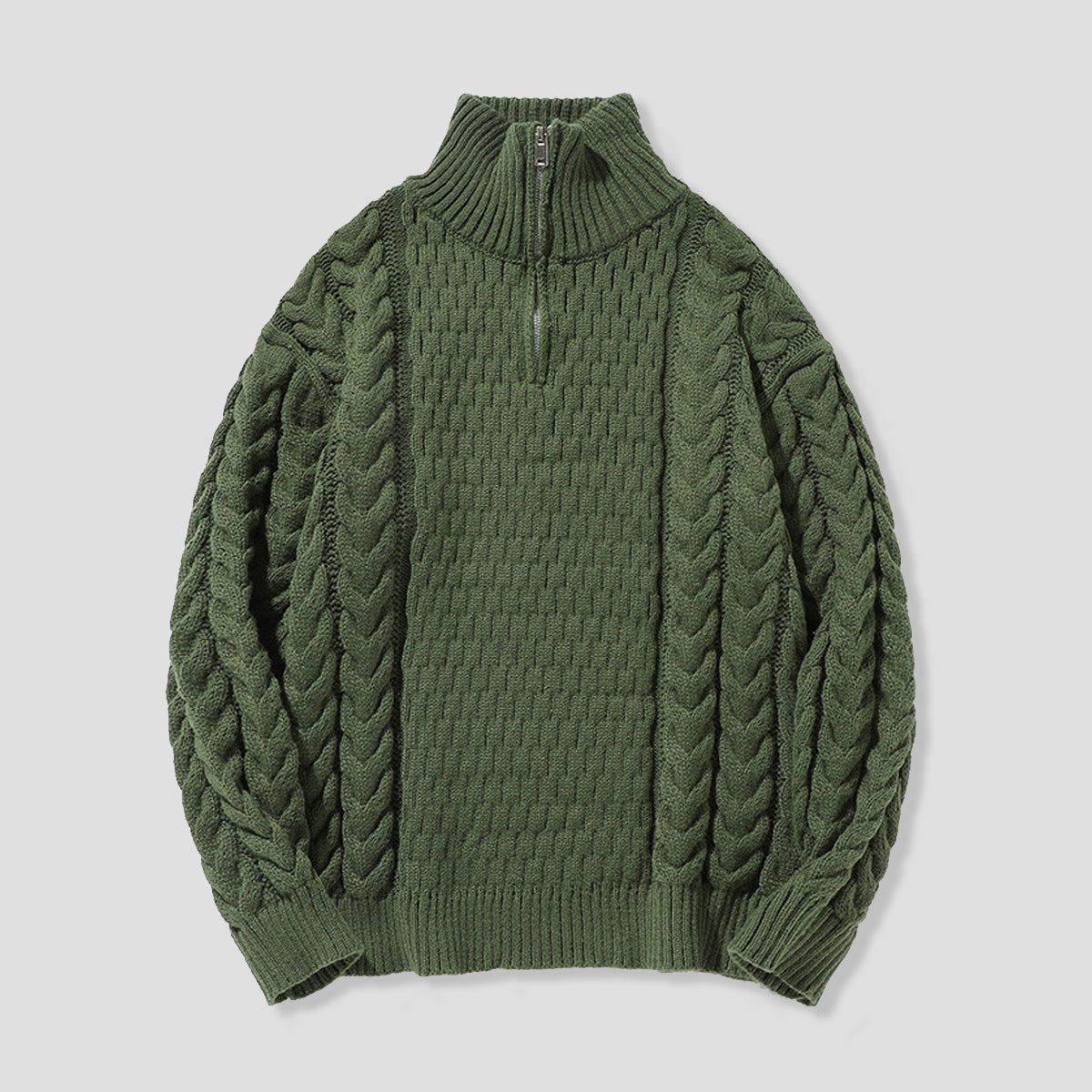 ケーブルライン ハーフジップニット – RakuInk