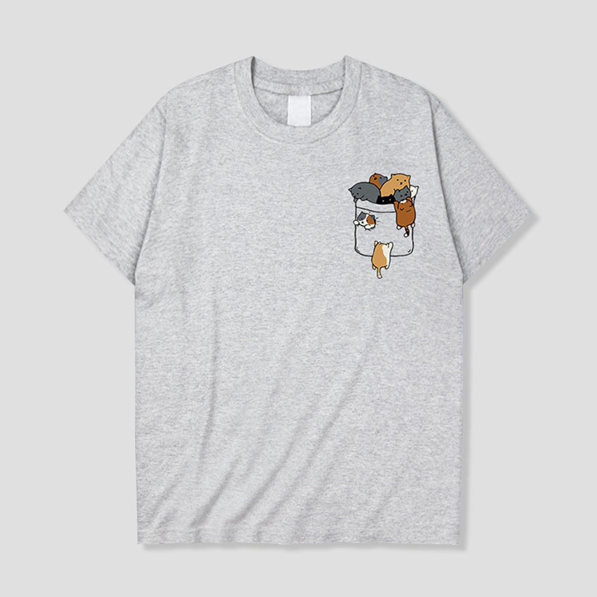 ポケットからこんにちは｜ねこだまりTシャツ
