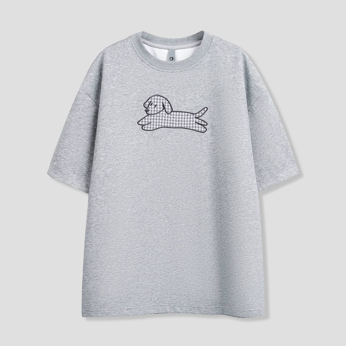 チェックドッグ ラインアートTシャツ