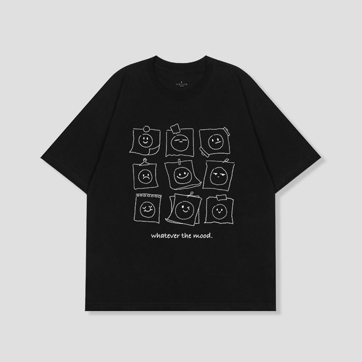 気分フリー 手描きフェイス9コマ Tシャツ