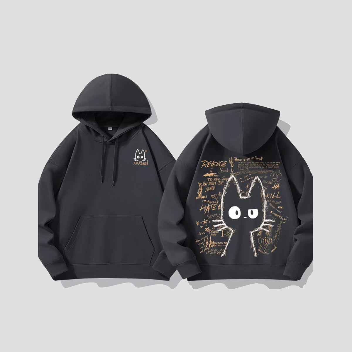 スケッチド・ダークネコ パーカー