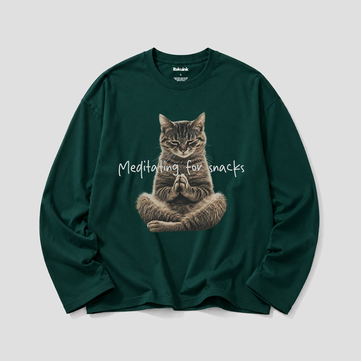【予約】おやつ瞑想キャット ロングスリーブTシャツ