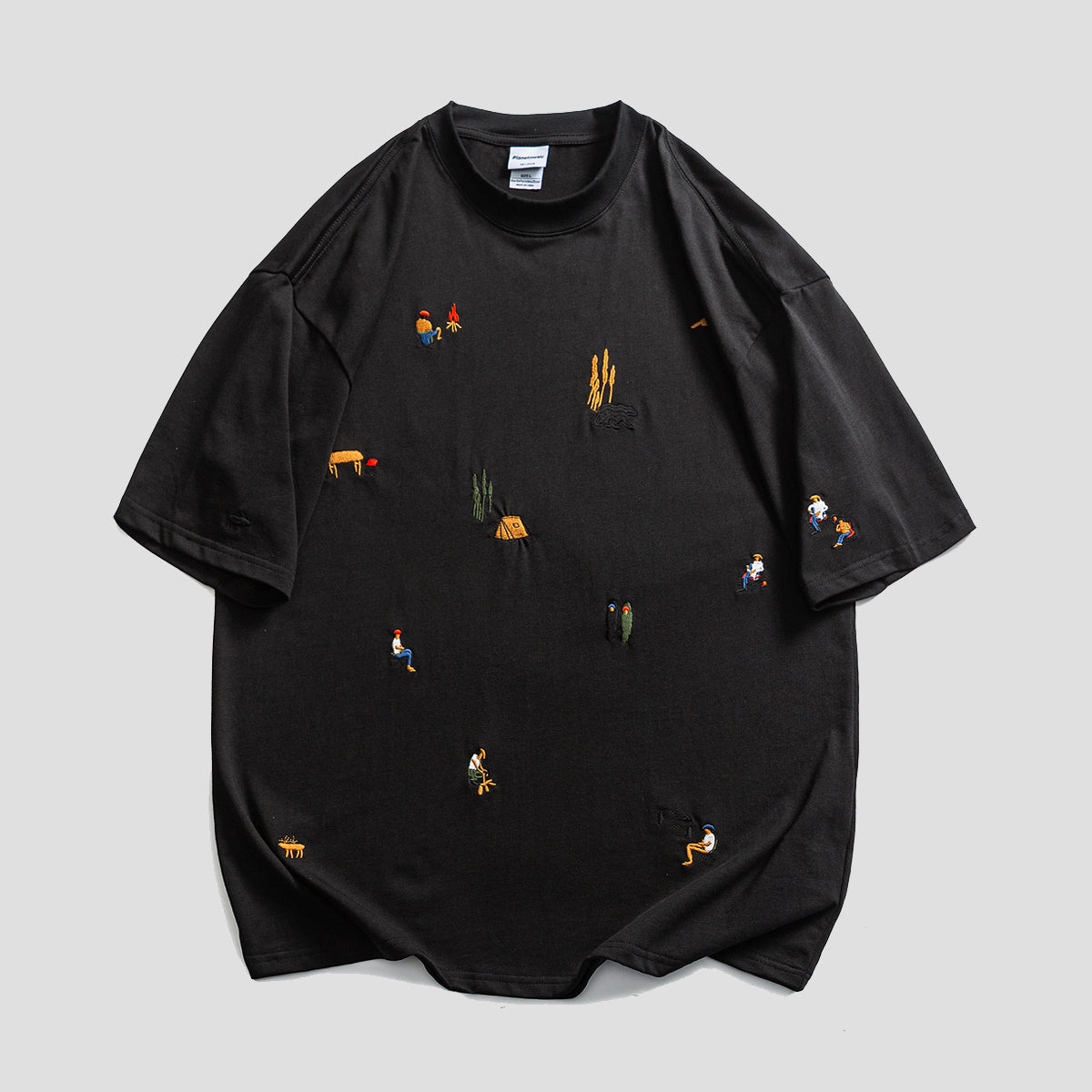 森と人と｜アウトドア刺繍Tシャツ