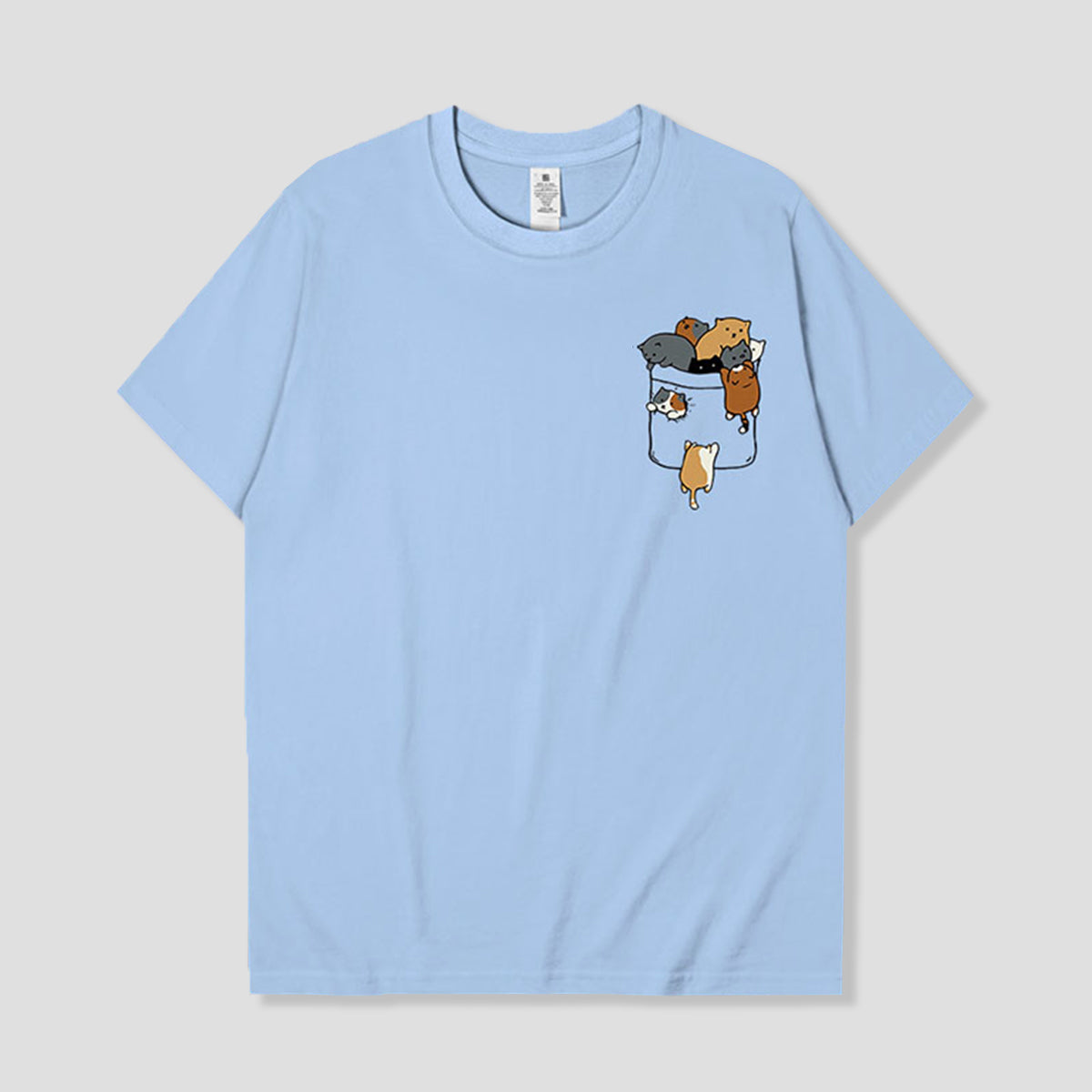 ポケットからこんにちは｜ねこだまりTシャツ