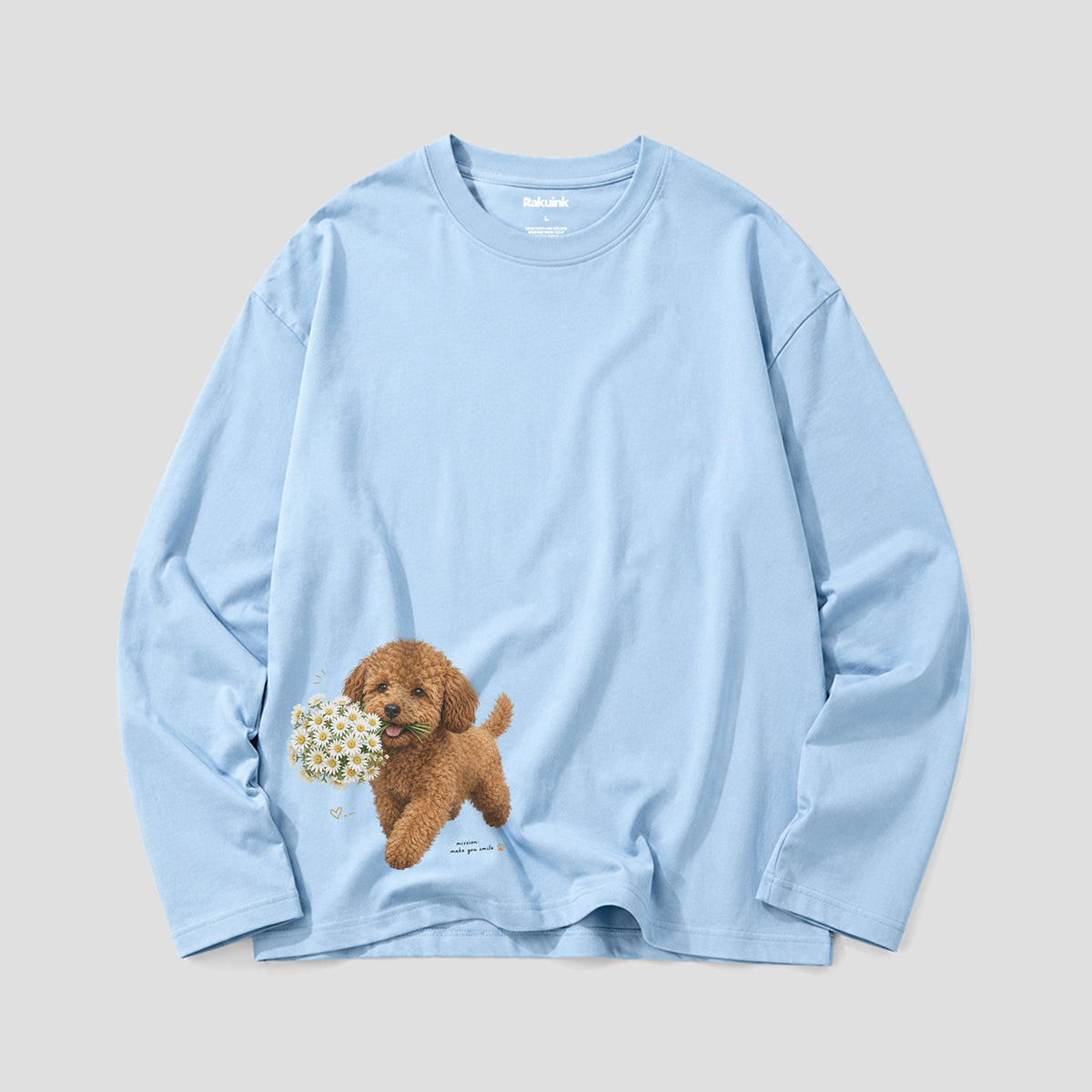 【予約】花束プードル グラフィック ロングスリーブTシャツ