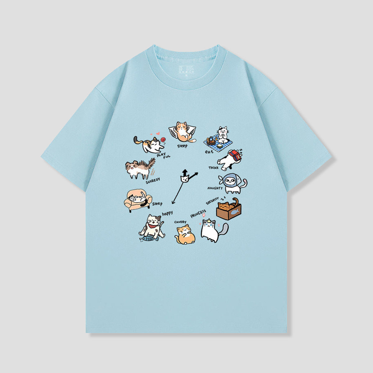 気まぐれキャット サークルグラフィックTシャツ