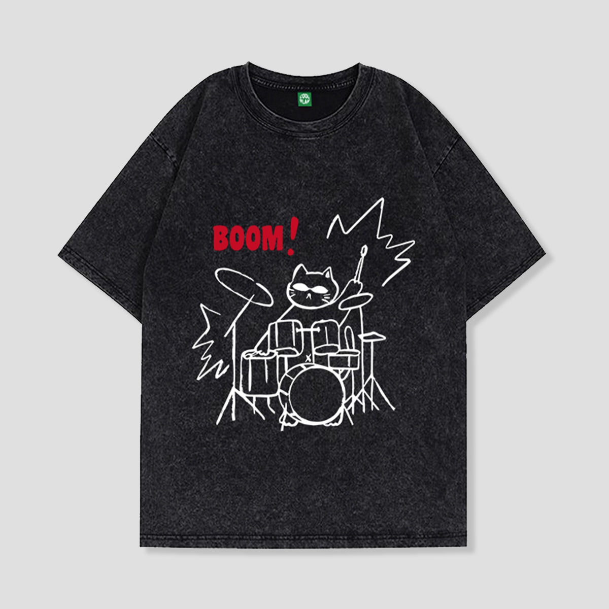 ロックキャット・ドラムTシャツ
