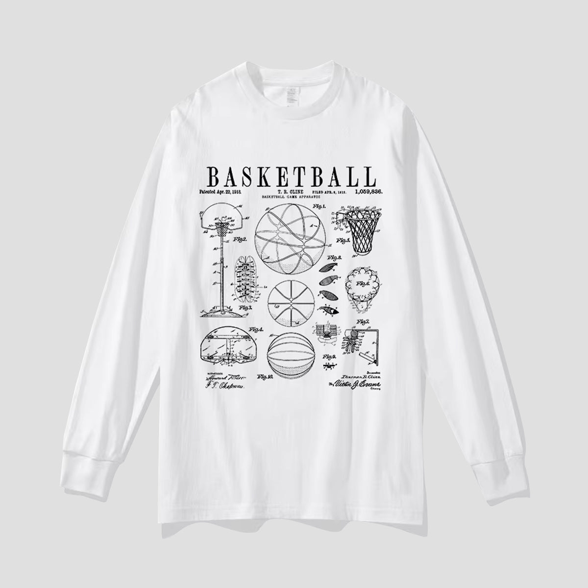 バスケットボール アート ロングスリーブTシャツ