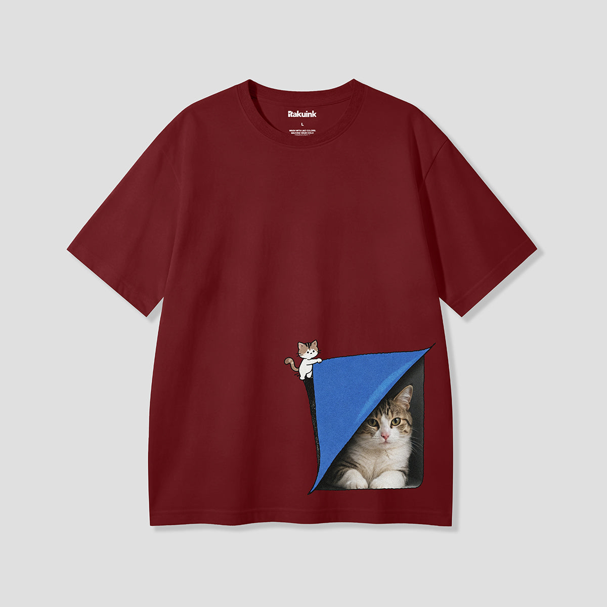 【予約】ひょっこりポケットキャット グラフィックTシャツ