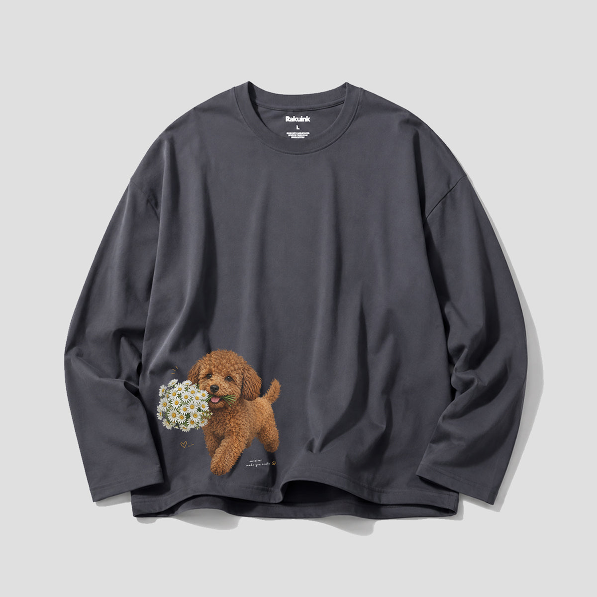 【予約】花束プードル グラフィック ロングスリーブTシャツ