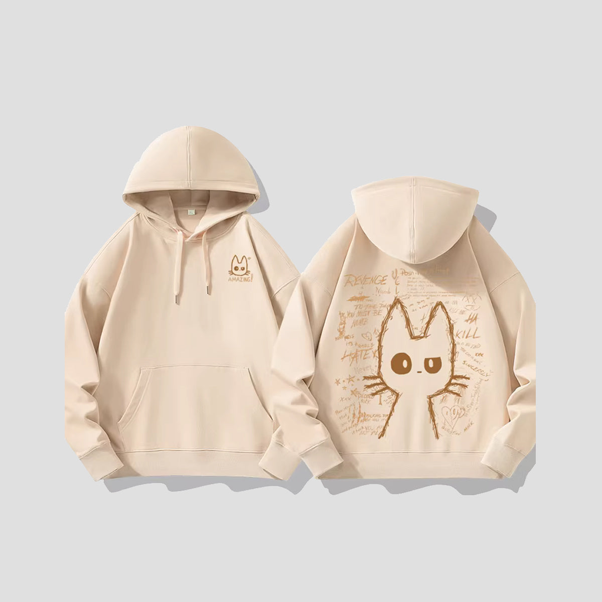 スケッチド・ダークネコ パーカー