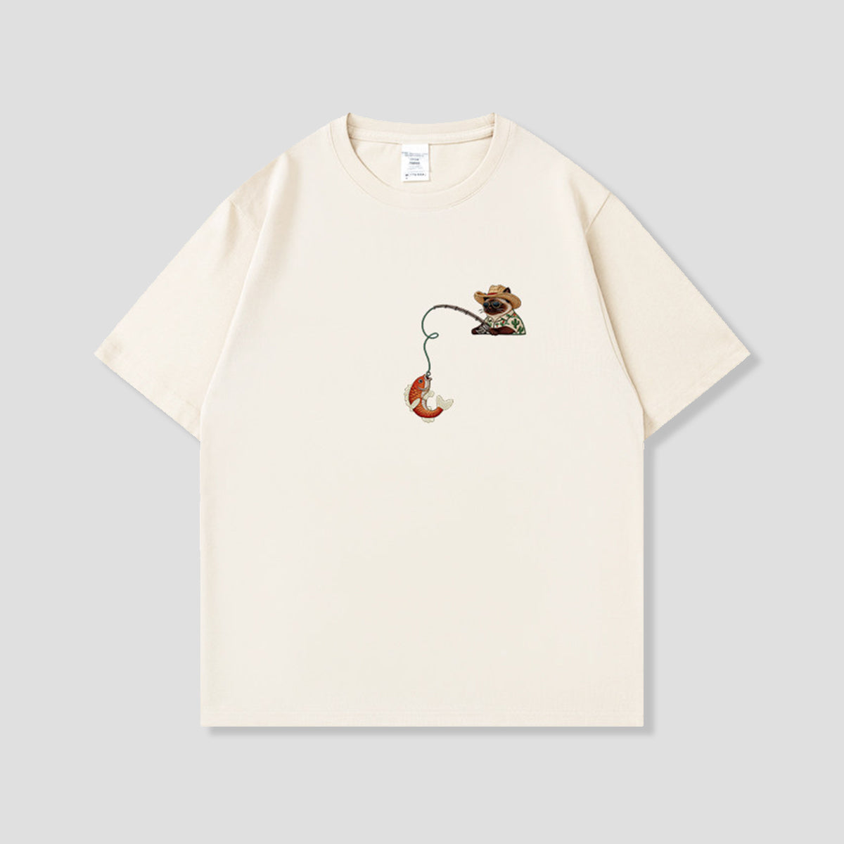 サンタンフィッシングキャット グラフィックTシャツ