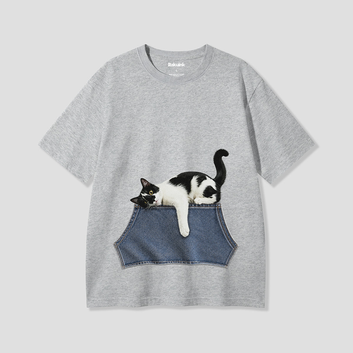 【予約】デニムポケットキャット グラフィックTシャツ