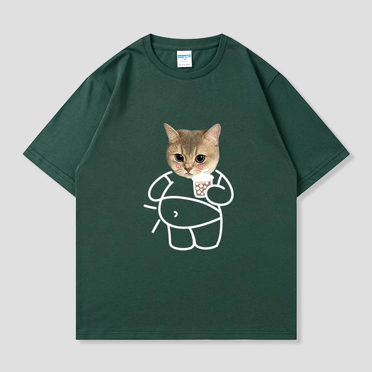 ねこ、タピる。Tシャツ