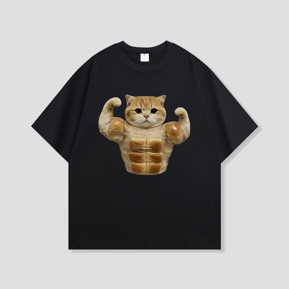 パン筋キャット グラフィックTシャツ