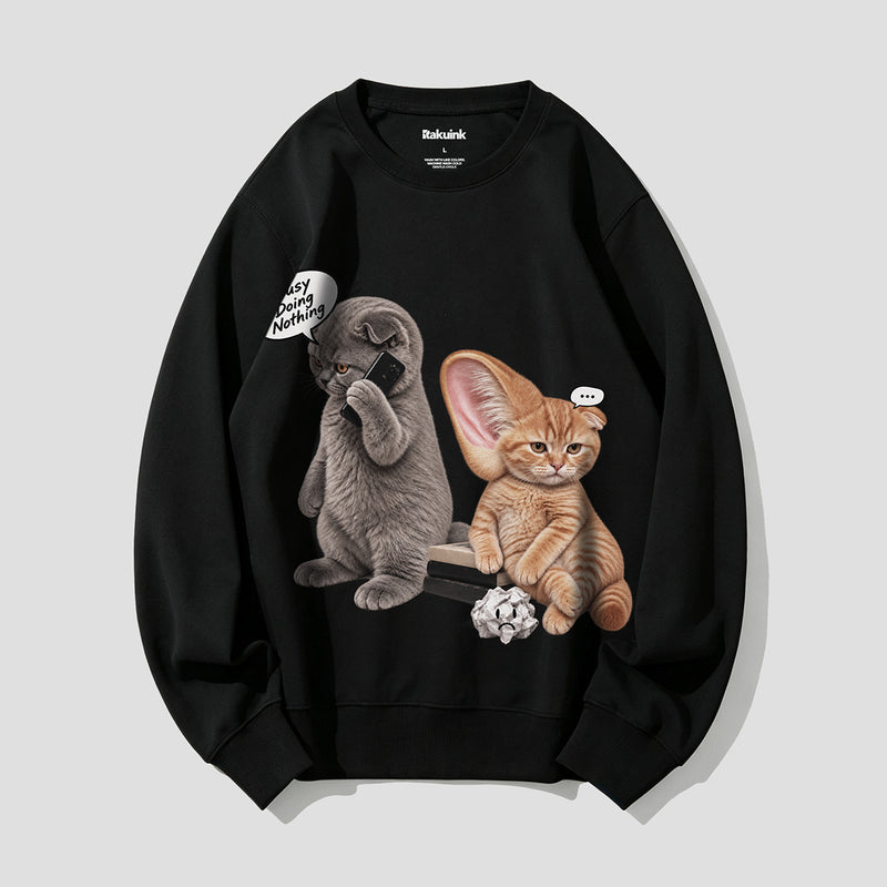 【予約】BUSY DOING NOTHING キャット グラフィックスウェット