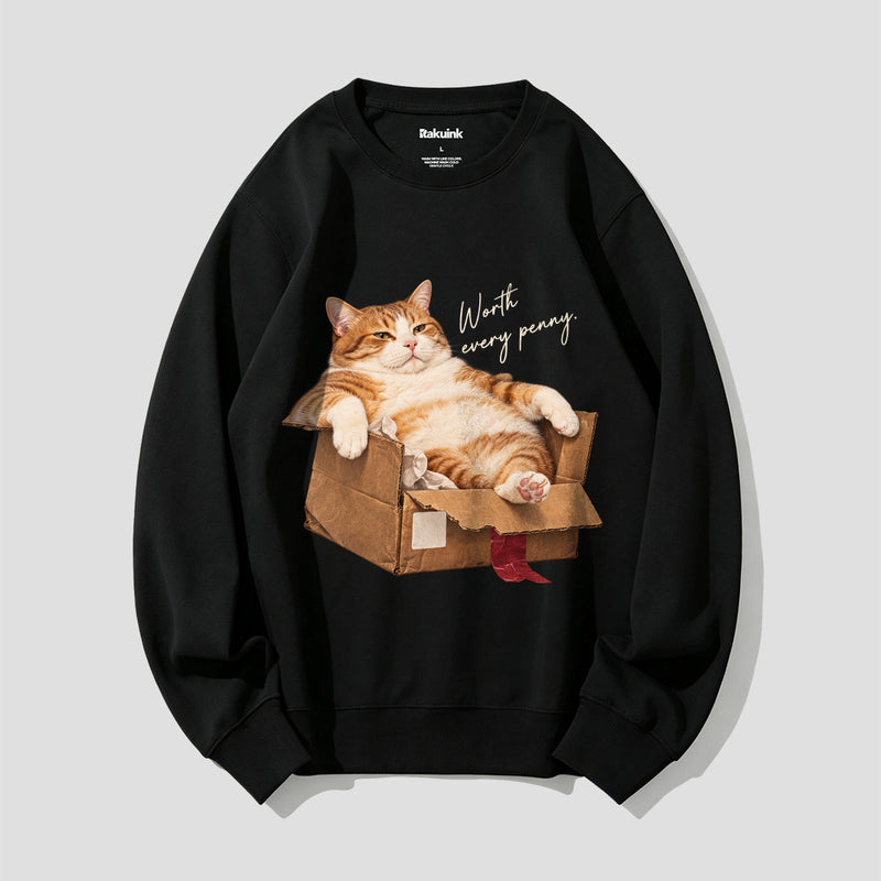 段ボールが特等席キャット グラフィックスウェット