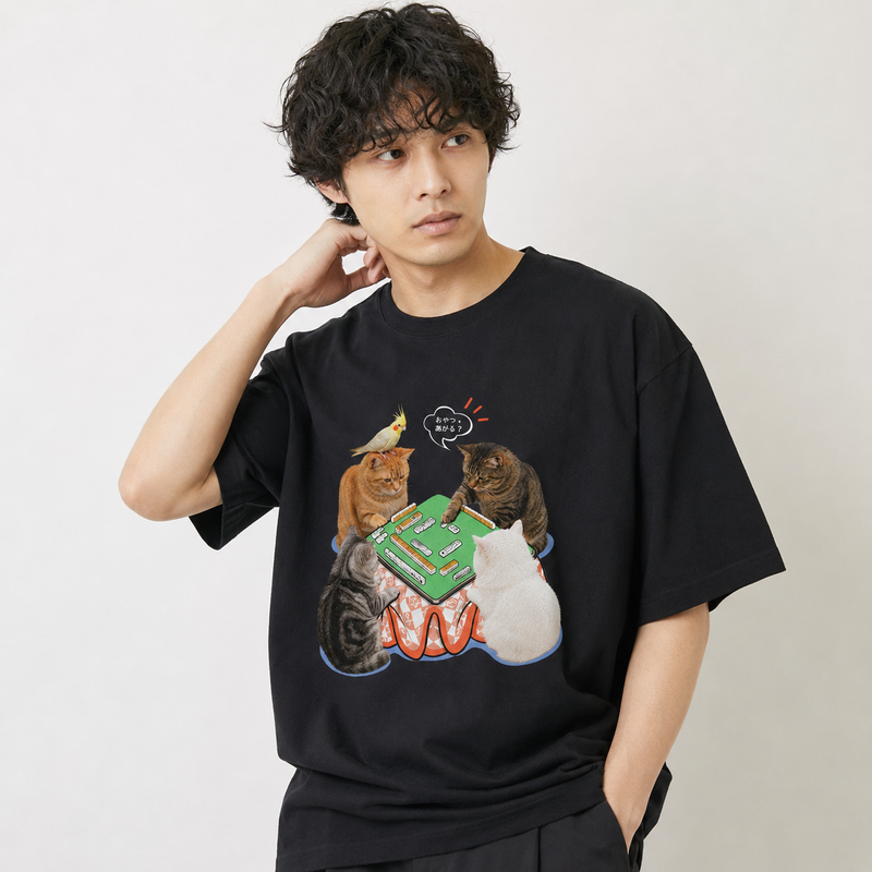 MEOWJONG キャットグラフィックTシャツ