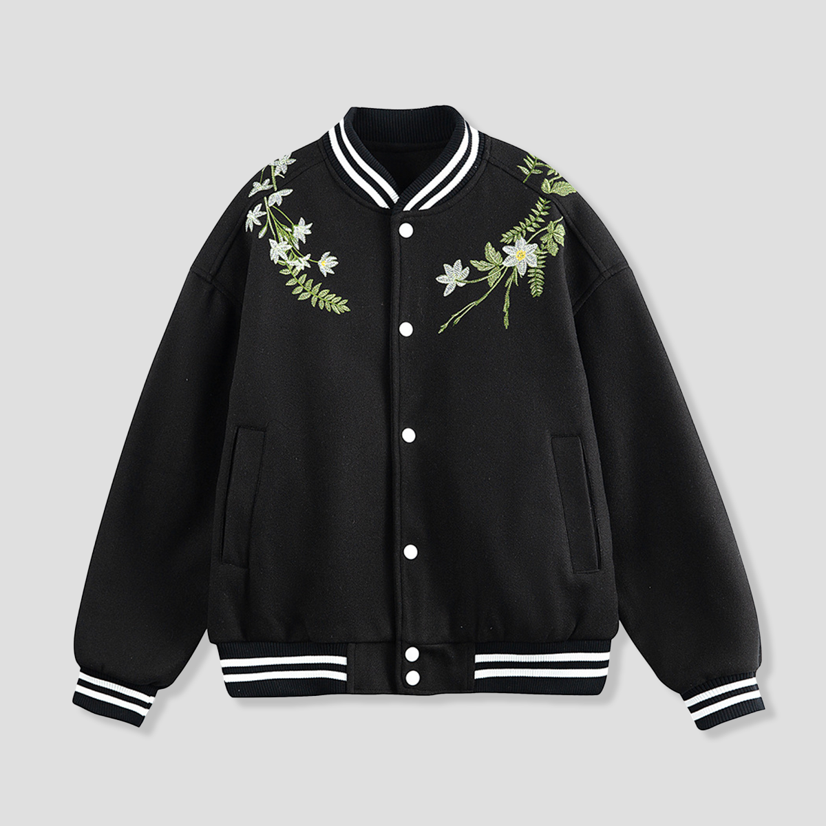 ボタニカルエンブロイダリー バーシティジャケット