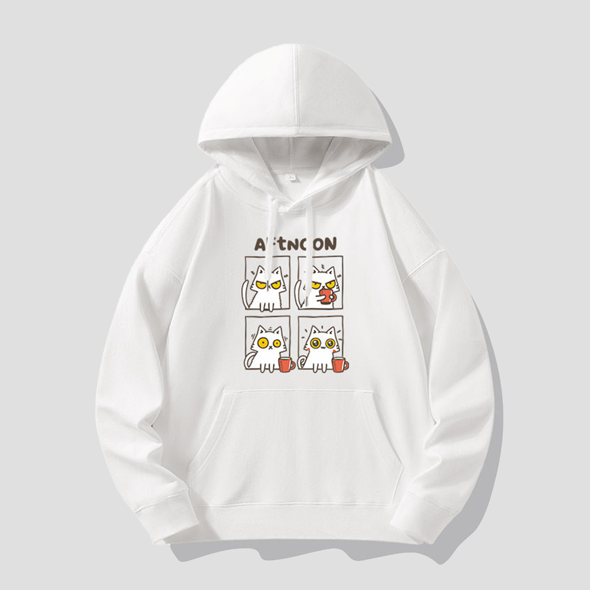 アテンション キャット グラフィックフーディ