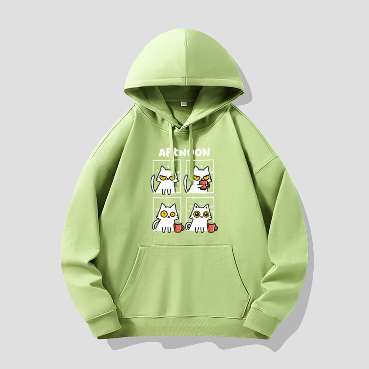 アテンション キャット グラフィックフーディ