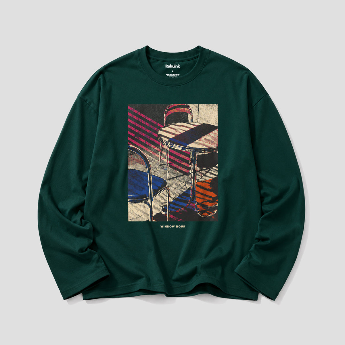 窓辺のチェアアート ロングスリーブTシャツ