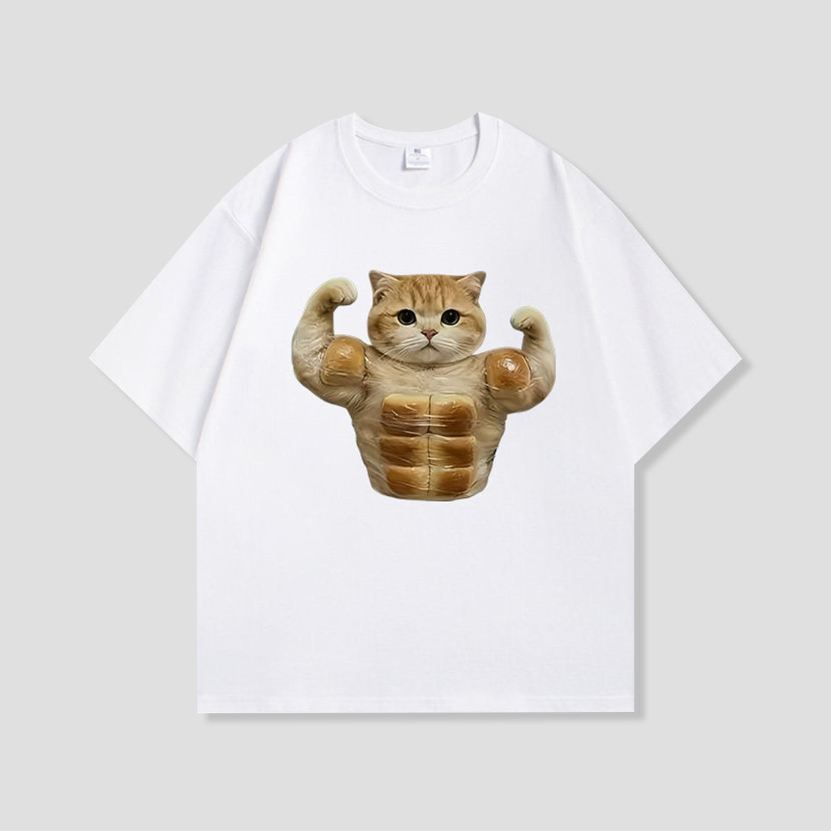 パン筋キャット グラフィックTシャツ